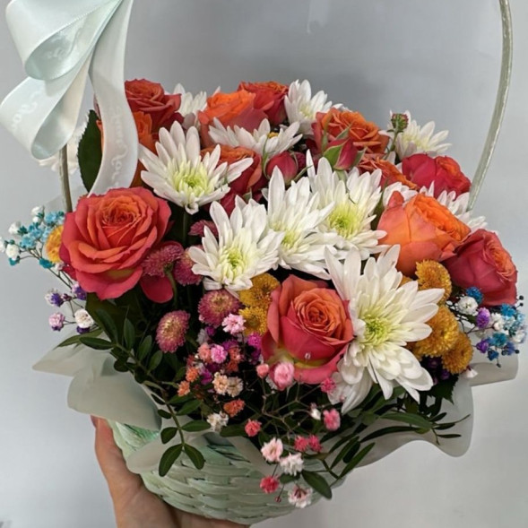 Композиция в корзине «Оранжевое настроение»  в Севастополе