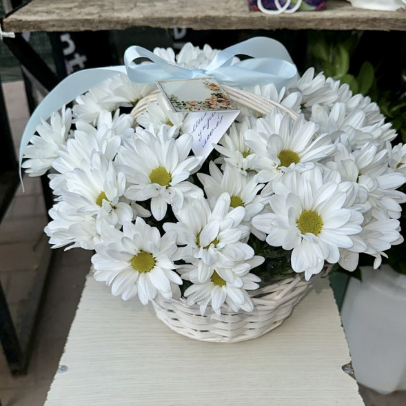 Композиция  «Хризантемы в корзине» в Севастополе