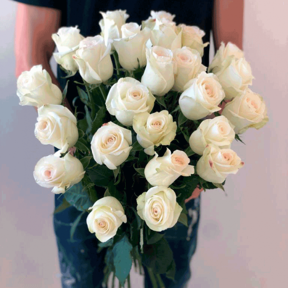 21 белая роза, лента в Севастополе